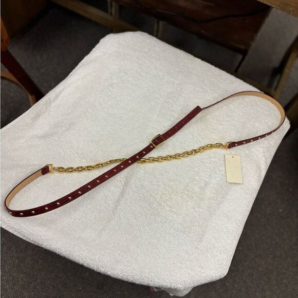 Boston Proper Ladies Leather & Gold Chain Belt main image 6